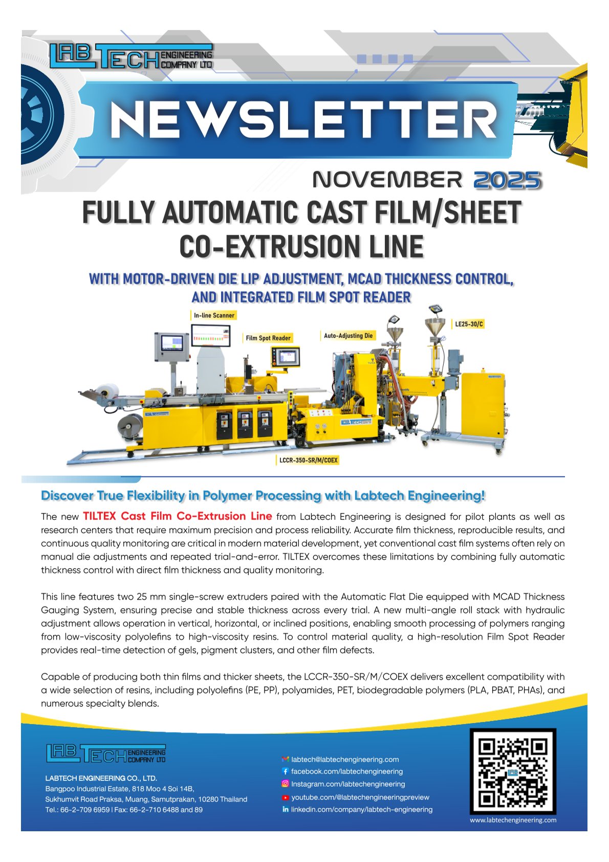 FULLY AUTOMATIC CAST FILM/SHEET CO-EXTRUSION LINE